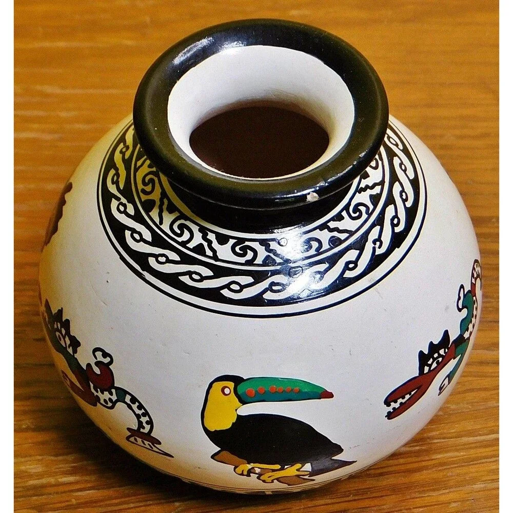 Vintage Costa Rican Pottery Stubby Vase